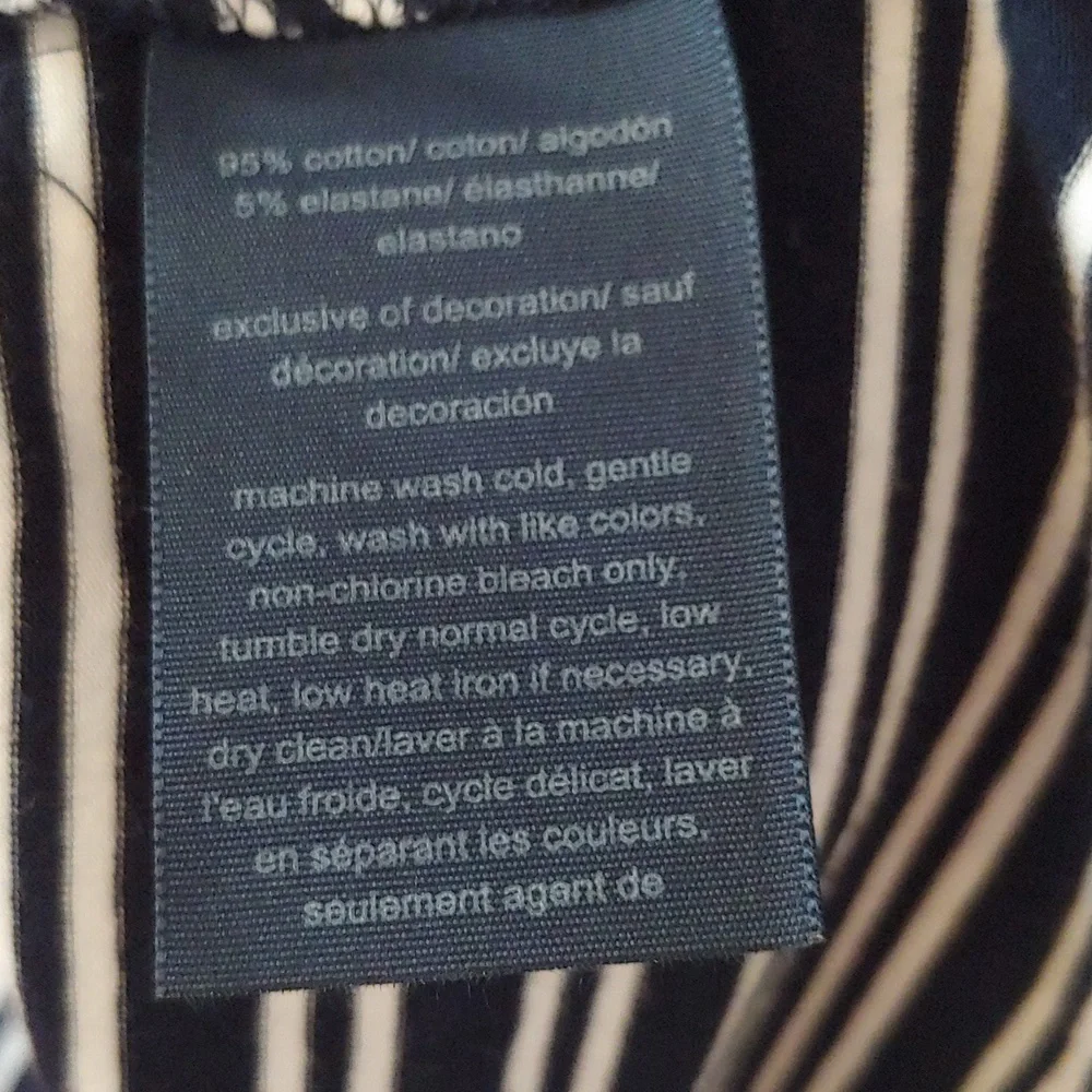 Tommy Hilfiger Navy/White Scoop Neck Cotton Dress. Size Large - Picture 8 of 8